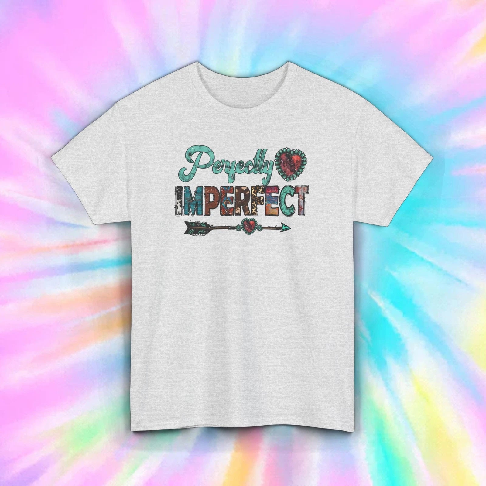 Perfectly Imperfect T-Shirt | Boho Arrow Heart Graphic Tee S-5XL