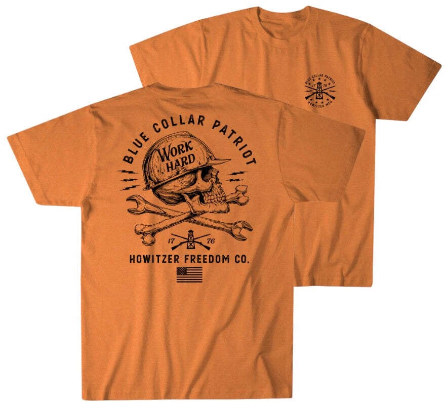 Howitzer Style Men's T-Shirt Blue Collar Military Grunt MFG