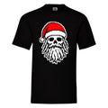 Pixel Skull Santa T-Shirt Retro Christmas Goth Mens Graphic Tee Funny Top