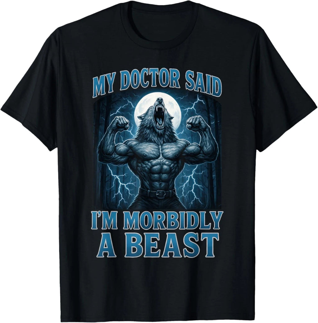 Funny Graphic Tee for Men Women Teens Alpha Wolf Beast Meme T-Shirt