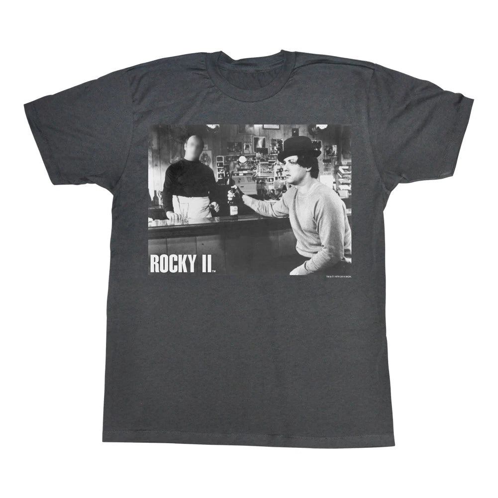 Rocky T-Shirt At The Bar Drinking Beer Black Heather Tee