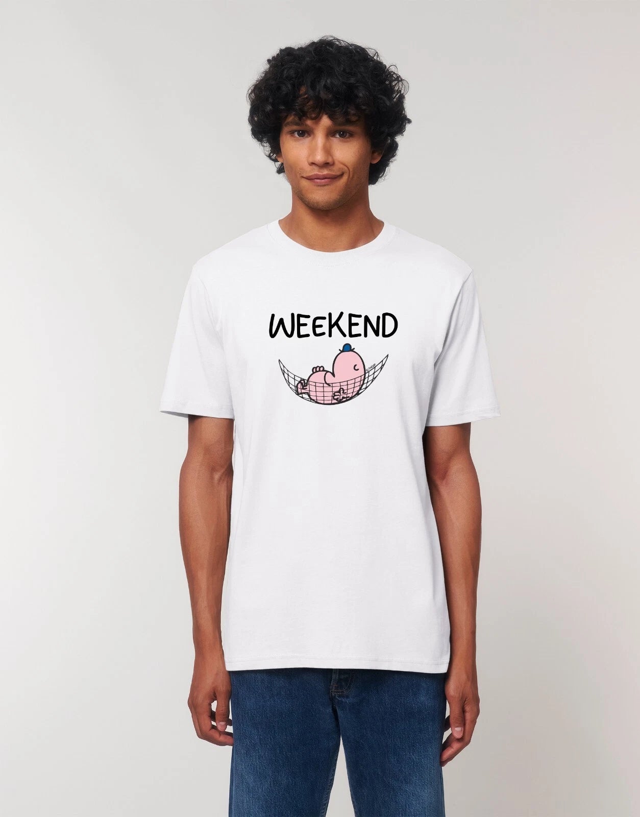 Men's Short Sleeve T-Shirt White, WEEKEND