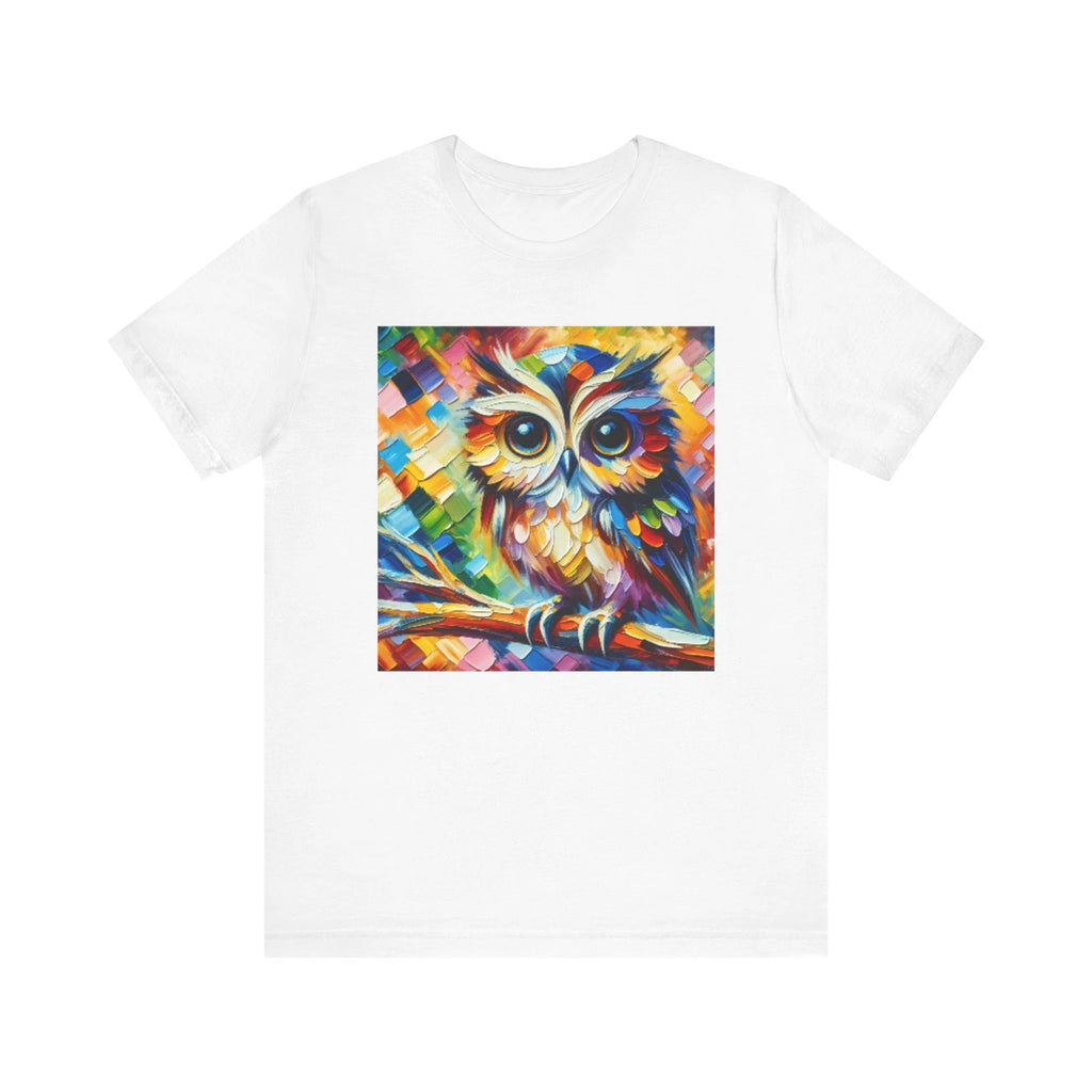 Colorful Owl Graphic Tee, Unisex T-Shirt, Artistic Tee for Nature Lovers, Gift