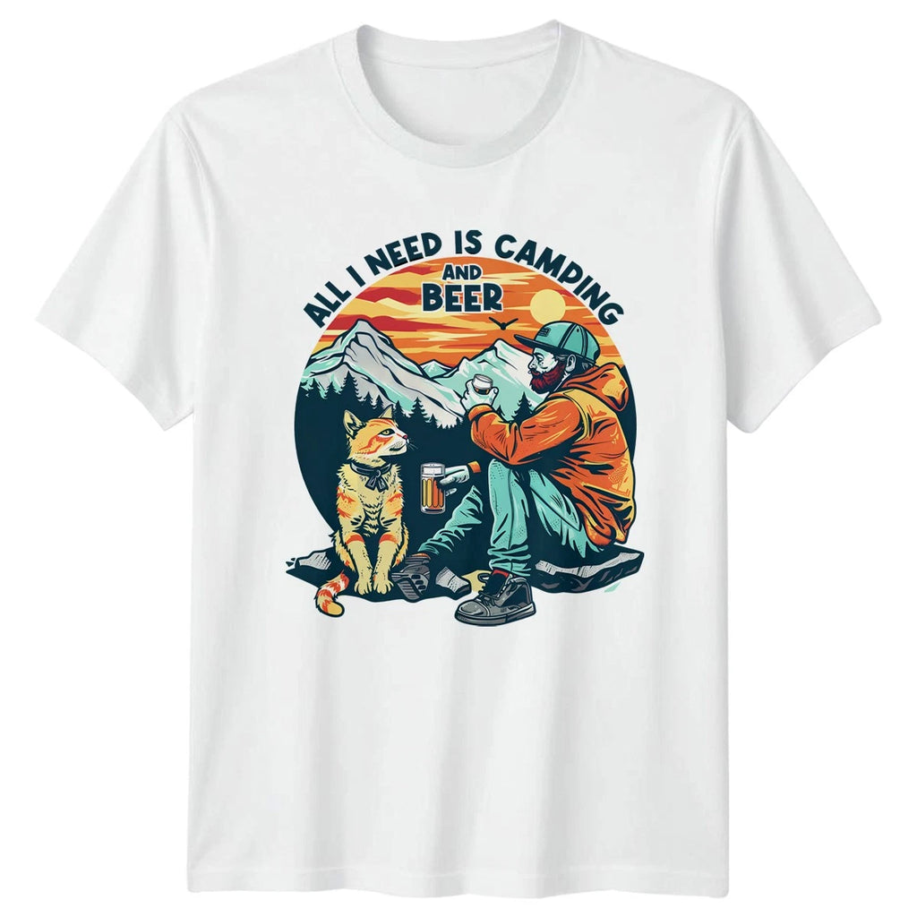 All I Need Is Camping Mens T-Shirt Beer Outdoor Fathers Day Gift For Him