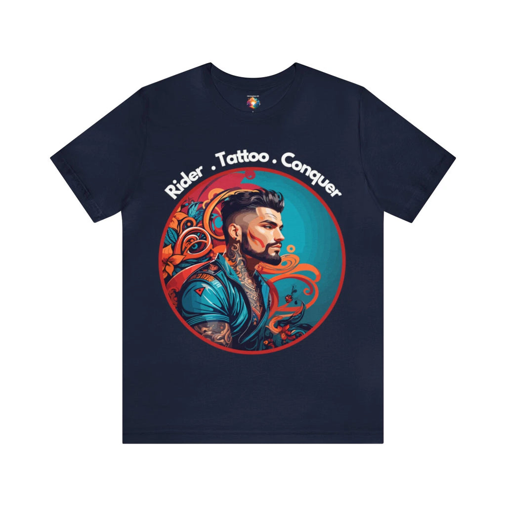 Men's Cycling T-Shirt - Stylish & Sustainable Bike Shirt | Rider|Tattoo|Conquer