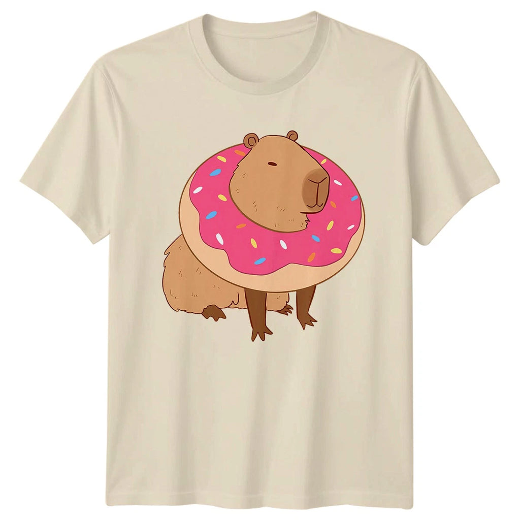 Funny Donut Capybara Cute Dessert T-Shirt Capybara Donuts Animals Birthday