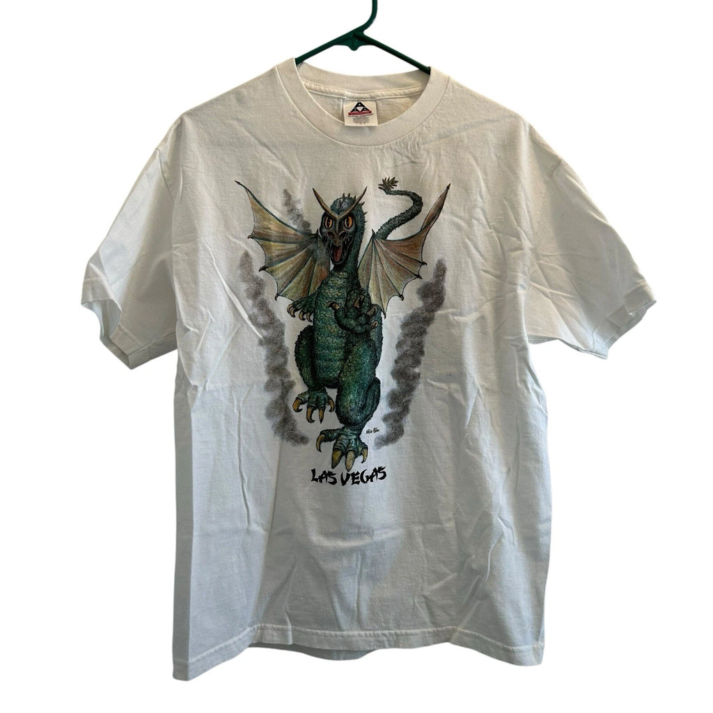 Vtg Winged Dragon Double Sided Y2K Las Vegas AAA Tag Large RARE Artist MILO