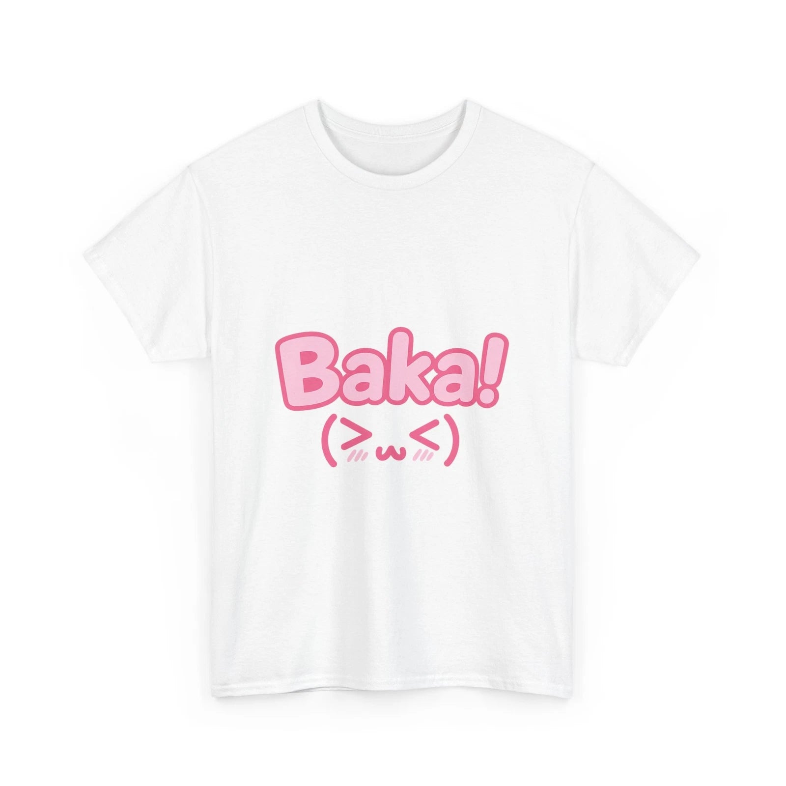 Cute Tsundere Baka! emoji pictograph T-Shirt – Kawaii Pink Otaku Style