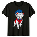 Cute Dog Wearing Hat & Shirt Dogs Animals Mens T-Shirt Womens Tee Graphic
