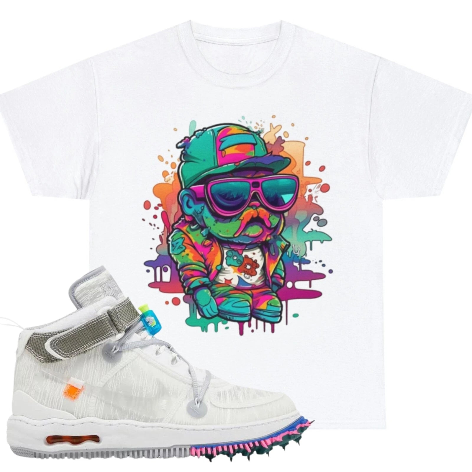Shirt To Match White Unisex Tee Psychedelic Shirt Gift For Him