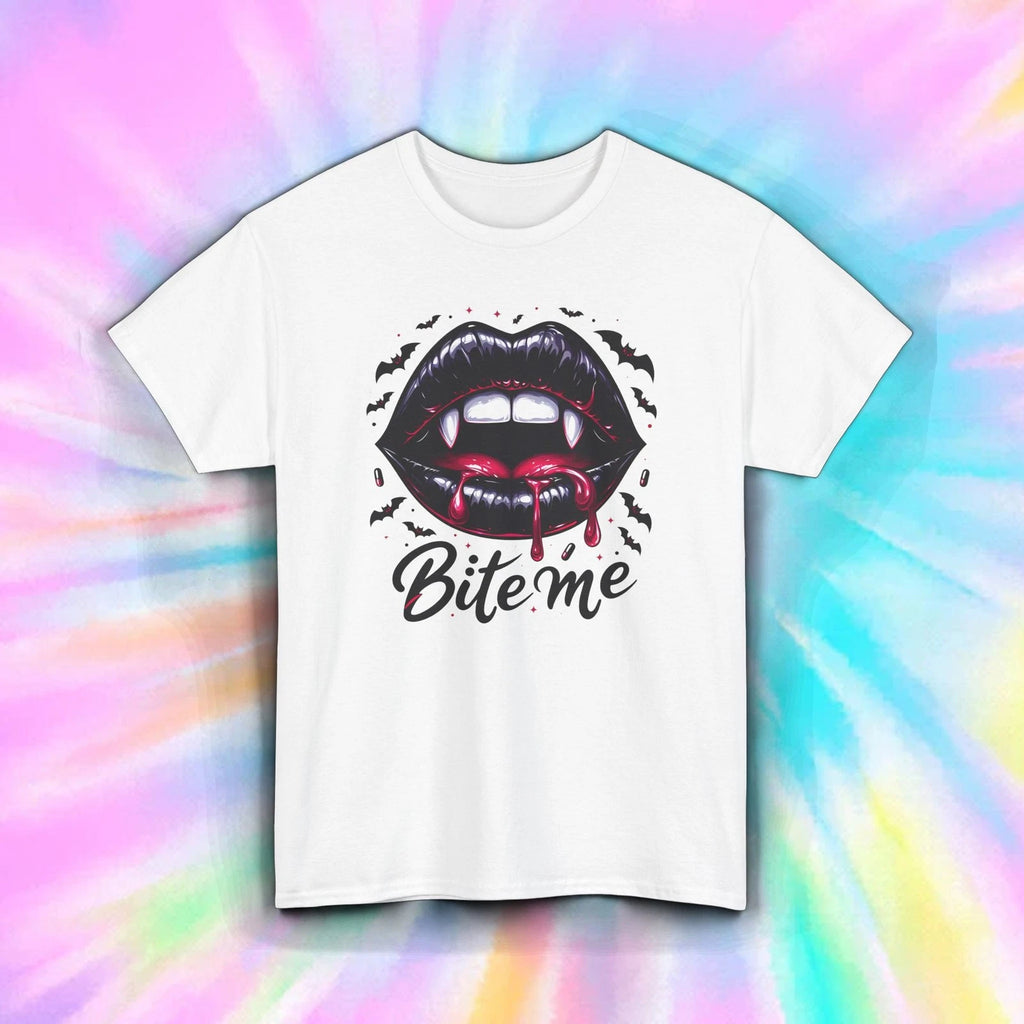 Bite Me Vampire Lips Shirt | Gothic Halloween Spooky Funny Horror Aesthetic Tee