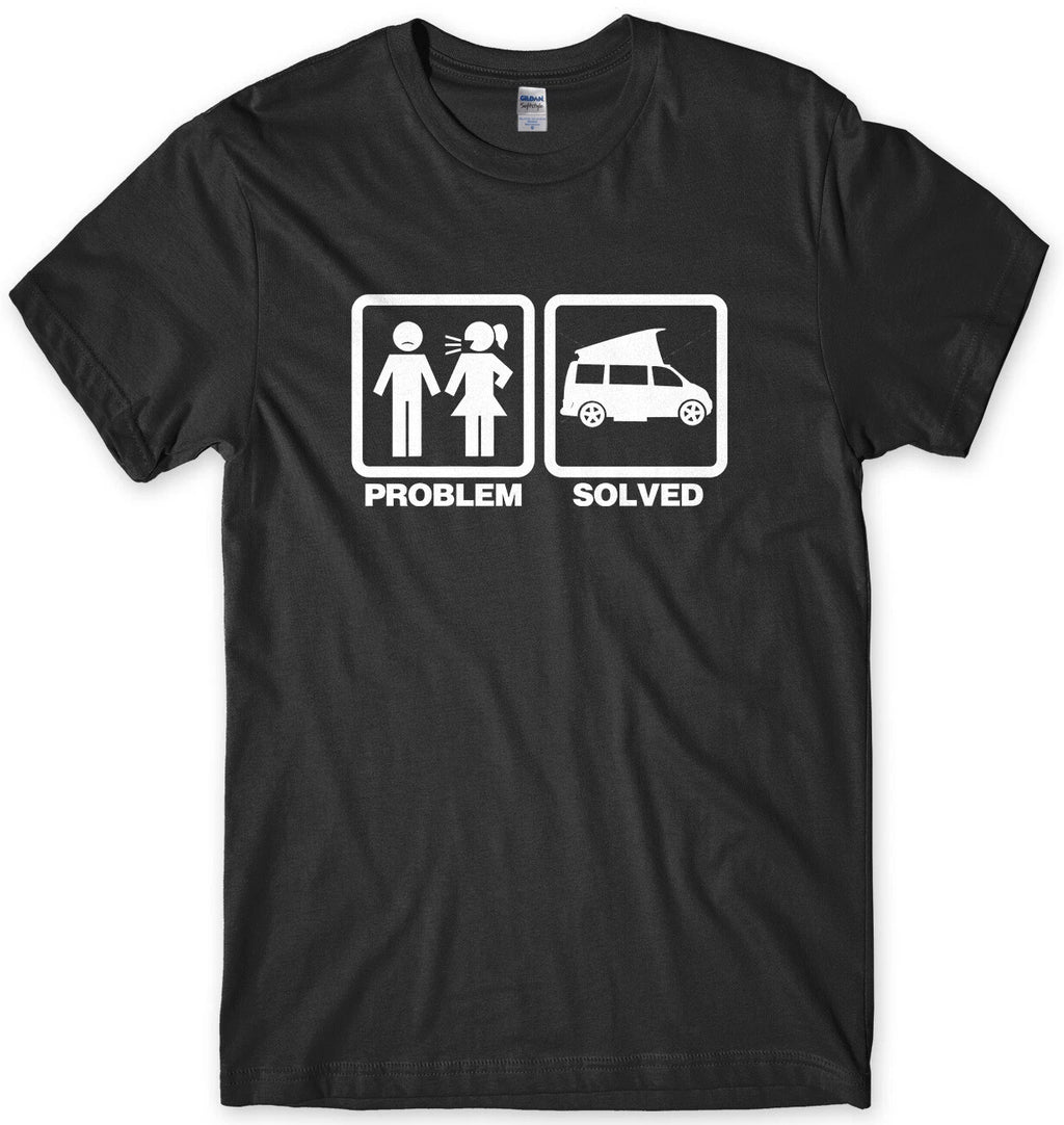 Problem Solved Campervan Motorhome Mens Funny Unisex T-Shirt