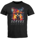 Men's T-Shirt Servus Deer Costume Shirt Modern Techno Style Fashion