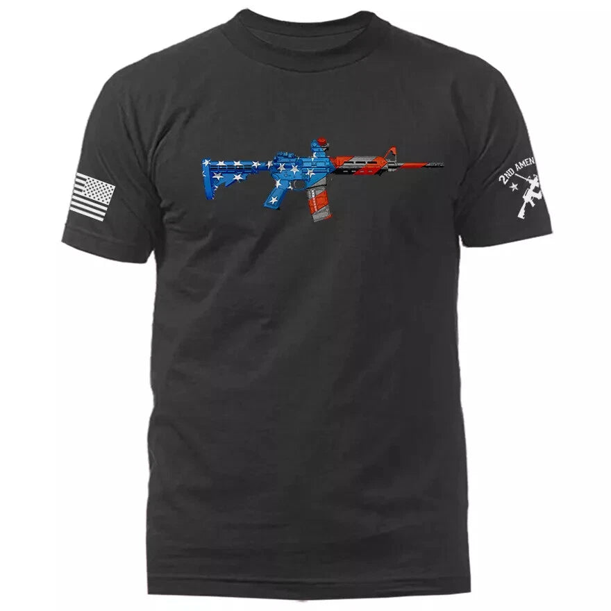AR-15 US Flag 2nd Amendment Constitution Gun Patriot Patriotic T-shirt