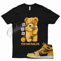Black FIX T Shirt for Air J1 1 Retro High OG Pollen University Gold