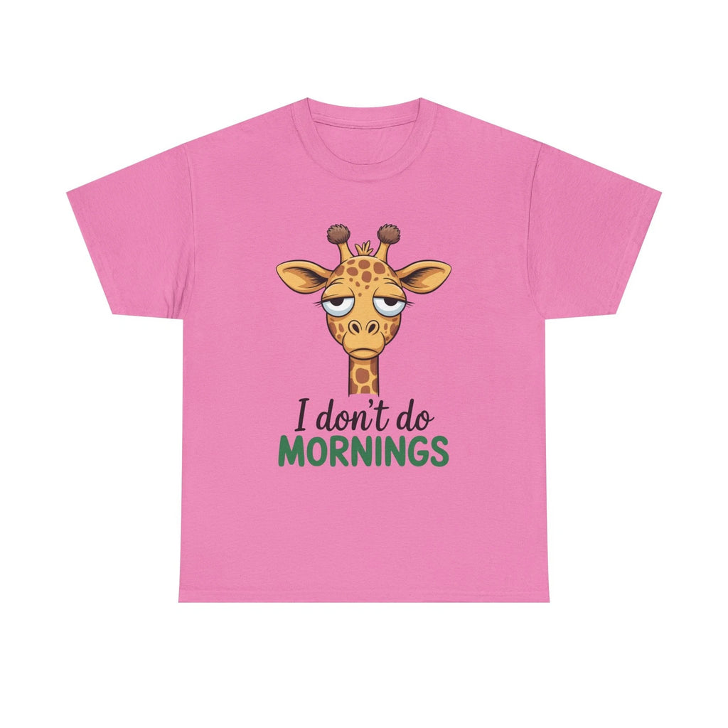 Sleepy Giraffe I don't do mornings Tee | Cute Animal Graphic Shirt