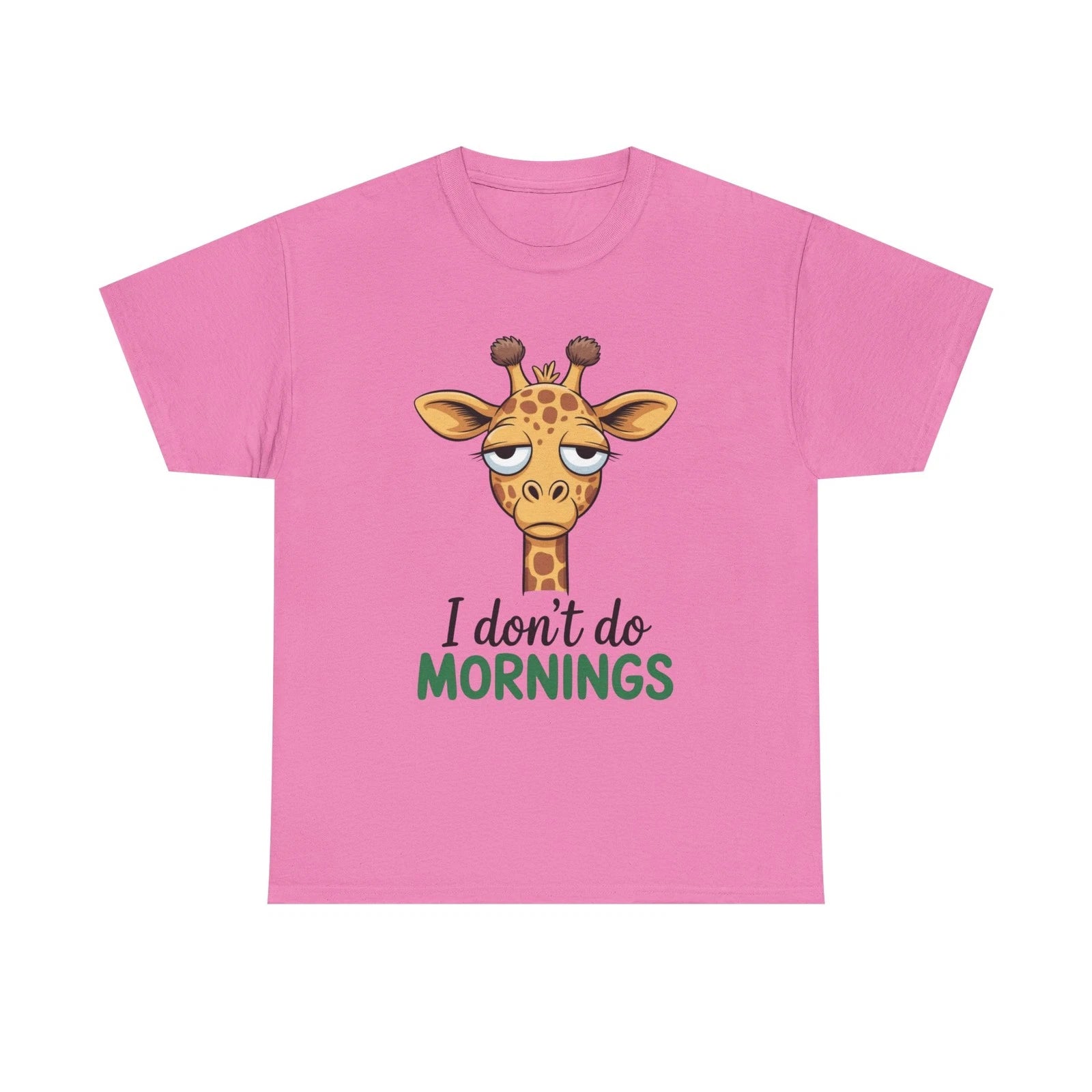 Sleepy Giraffe I don't do mornings Tee | Cute Animal Graphic Shirt