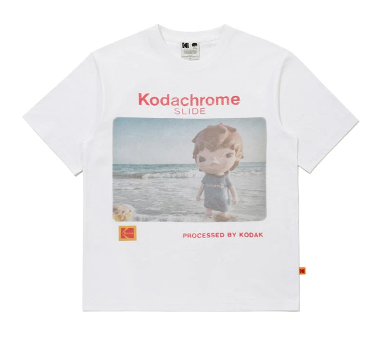 Kodak Hirono All Over Graphic T-Shirt White Short Sleeve Tee
