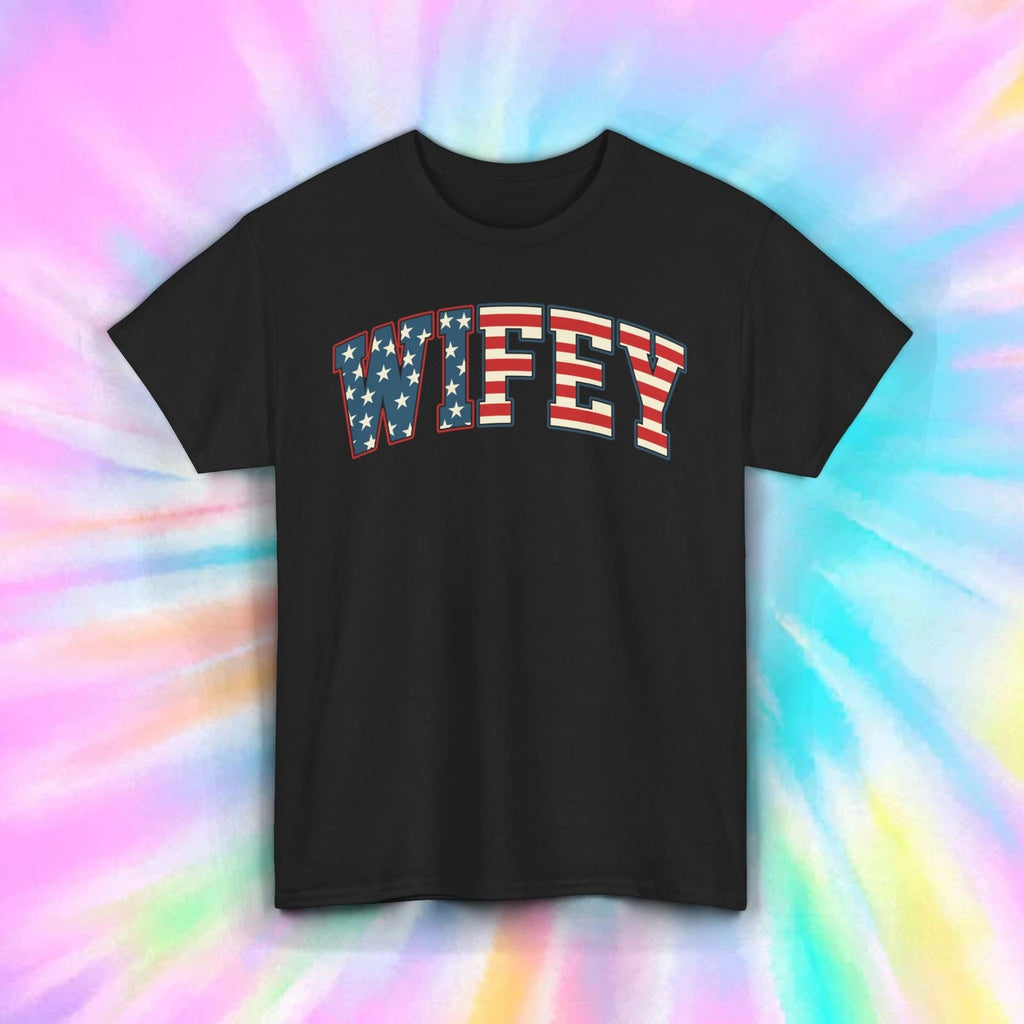 Wifey T-Shirt | Patriotic Stars and Stripes Design | Couples Gift | S-5XL
