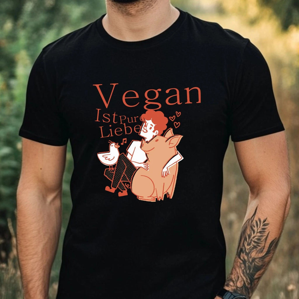 Mens Vegan Print Cotton T Shirt Size XS to 5XL