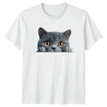 Peeking Cute Grey Cat T-Shirt Cute Cat Animals Birthday Gift For Him And Her
