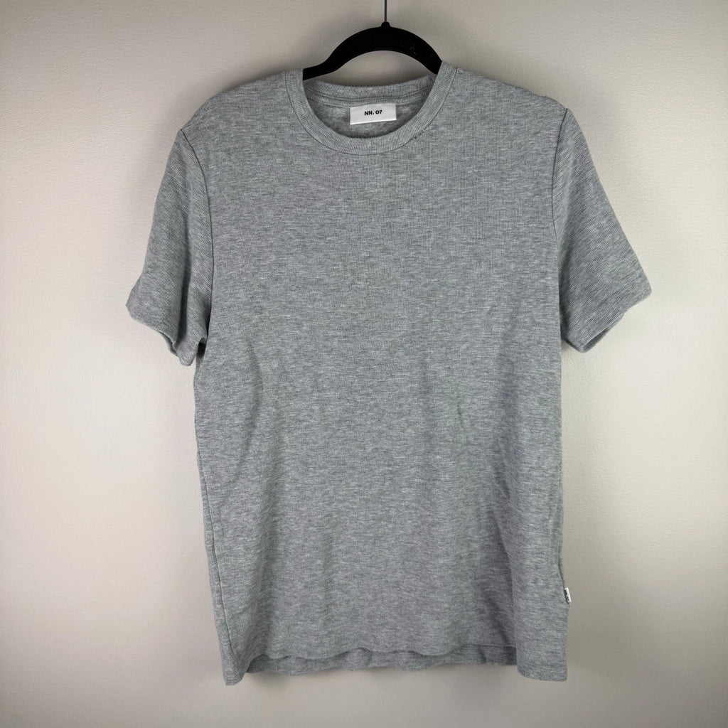 NN07 Men’s Clive T Shirt Medium Gray Waffle Knit Minimalist Scandinavian Tee