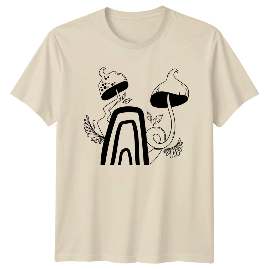 Boho Mushroom Nature Art Design T-Shirt Mushroom Boho Gift For Him And Her