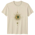 Celestial Boho Gold Sun Moon T-Shirt Sacred Geometry Astrology