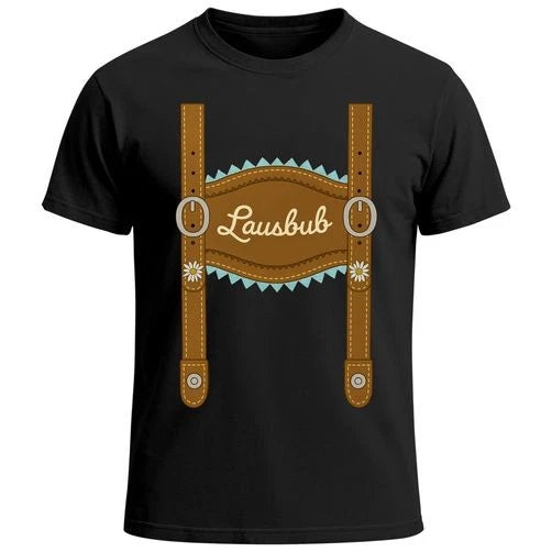 Men's T-Shirt for Oktoberfest Lausbub Lederhosen Fun Shirt Costume Shirt