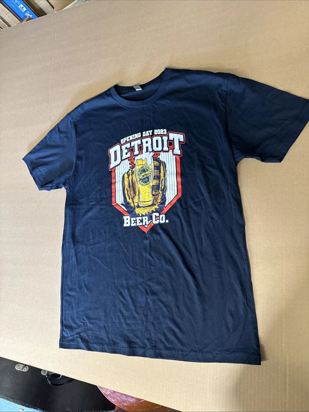 Detroit Brewing Co Opening Day 2023 Beer T-Shirt XL Michigan Brewery Blue New