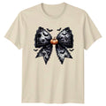 Gothic Lace Bat Bow Halloween Mens Womens Graphic Tee Shirt