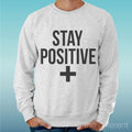 Felpa Man Light Sweater Light Grey " Stay Positive " Road To Happiness