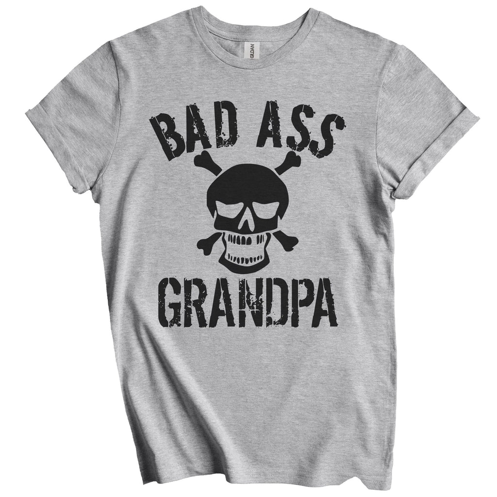 Bad Ass Grandpa Funny Skull Grandparents Day T-Shirt