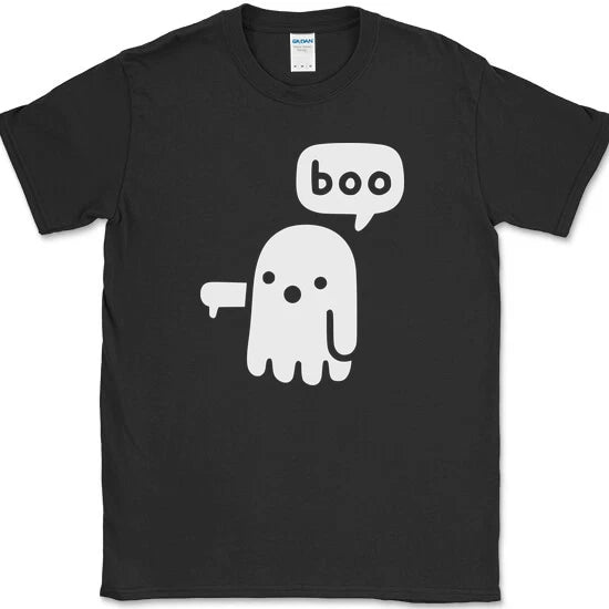Ghost Says Boo T-Shirt Funny Disapproval Halloween Sarcastic Humor Novelty Tee