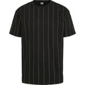 Urban Classics Oversized Pinstripe Tee T-shirt Black White Pinstripe Jersey