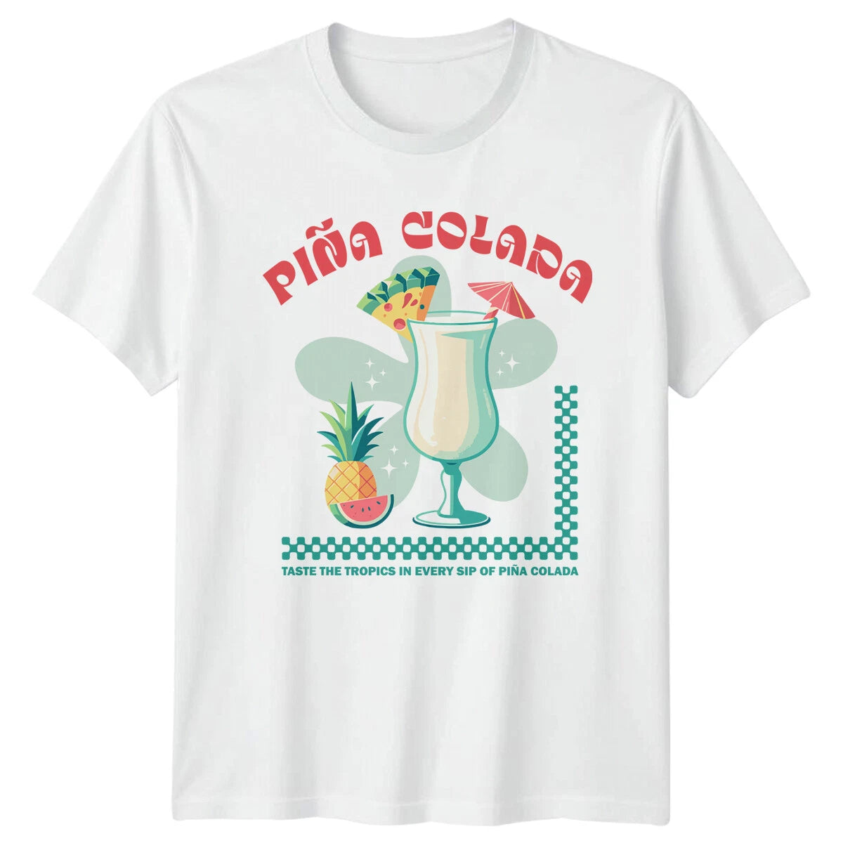 Pina Colada Cocktail Beverage Mens T-Shirt Womens Tee Graphic Unisex Top