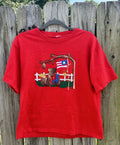 VTG Teddy Bear USA Shirt M Grandmacore Patriotic Whimsical Artsy Baggy 90s Cute