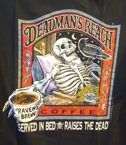 Ray Troll Deadman's Reach Coffee New adult t-shirt XX, XL, L, M, S Ravens Brew