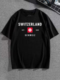 Switzerland T-Shirt Men’s Graphic Tee Casual Travel Top Stylish Novelty Gift