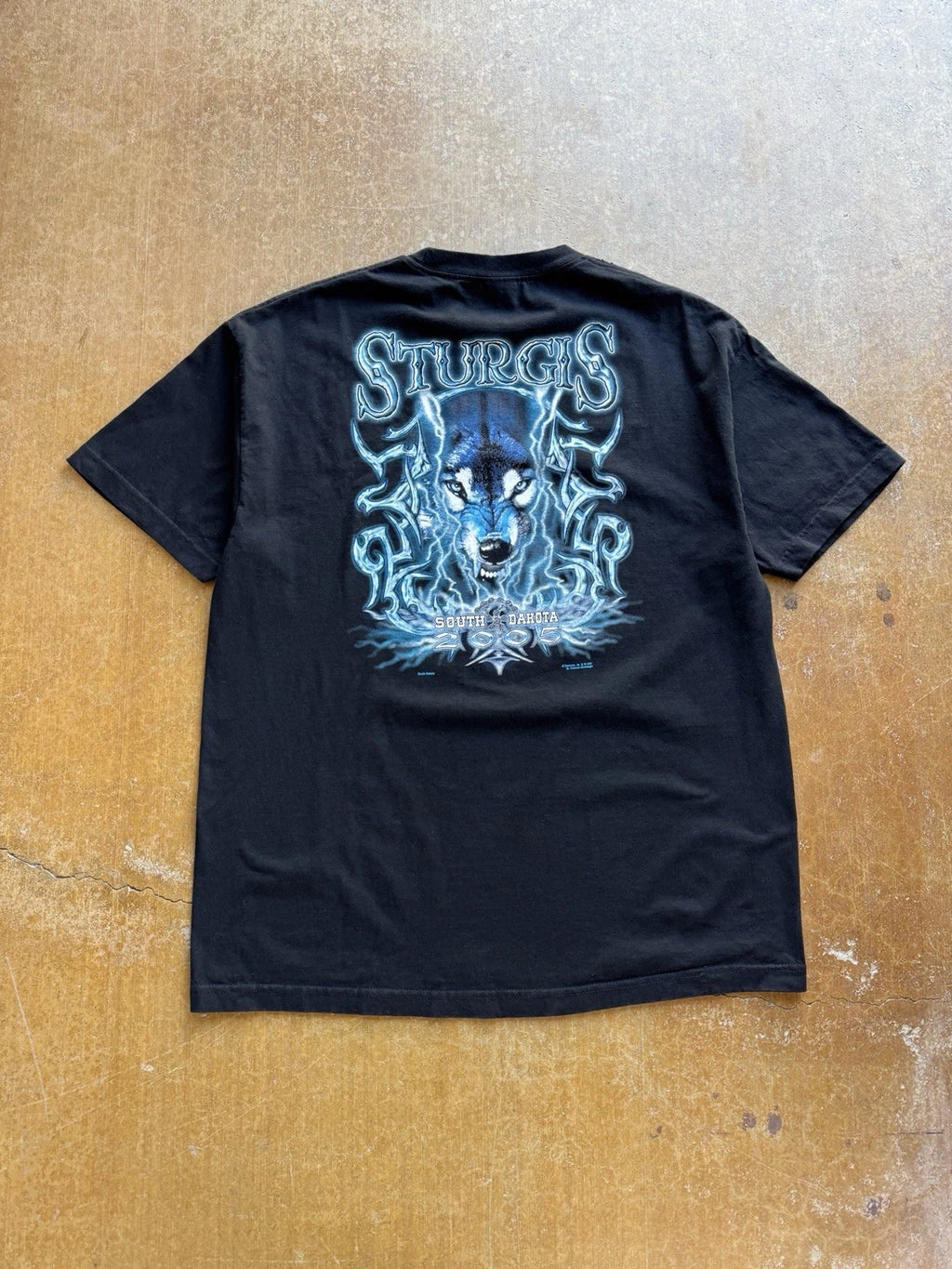 VTG Y2K Sturgis Lightning Wolf Biker Rally Motorcycle South Dakota T-Shirt (XL)