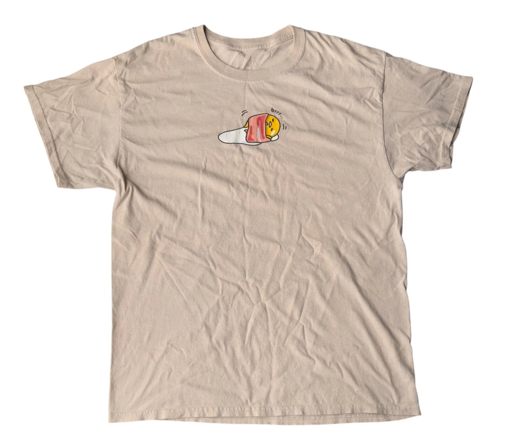 Gudetama The Lazy Egg Shirt Top Size Large L Short Sleeve Cotton *READ*