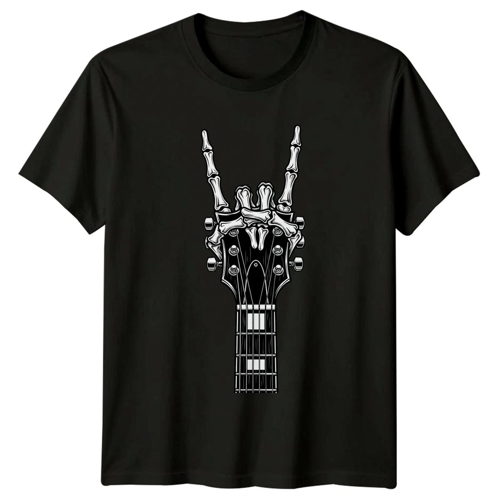 Skeleton Hand Rock Sign T-Shirt  Goth Rock Music Birthday Gift For Him And Her