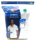 6 White XL 46-48 Inch V-Neck T-Shirts Fruit Of The Loom TG EG 117-122 CM