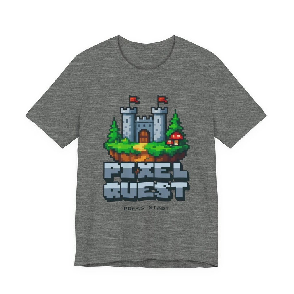 Pixel Art Castle Retro Gaming Tee Pixel Quest Press Start Shirt Unisex XS‑3XL