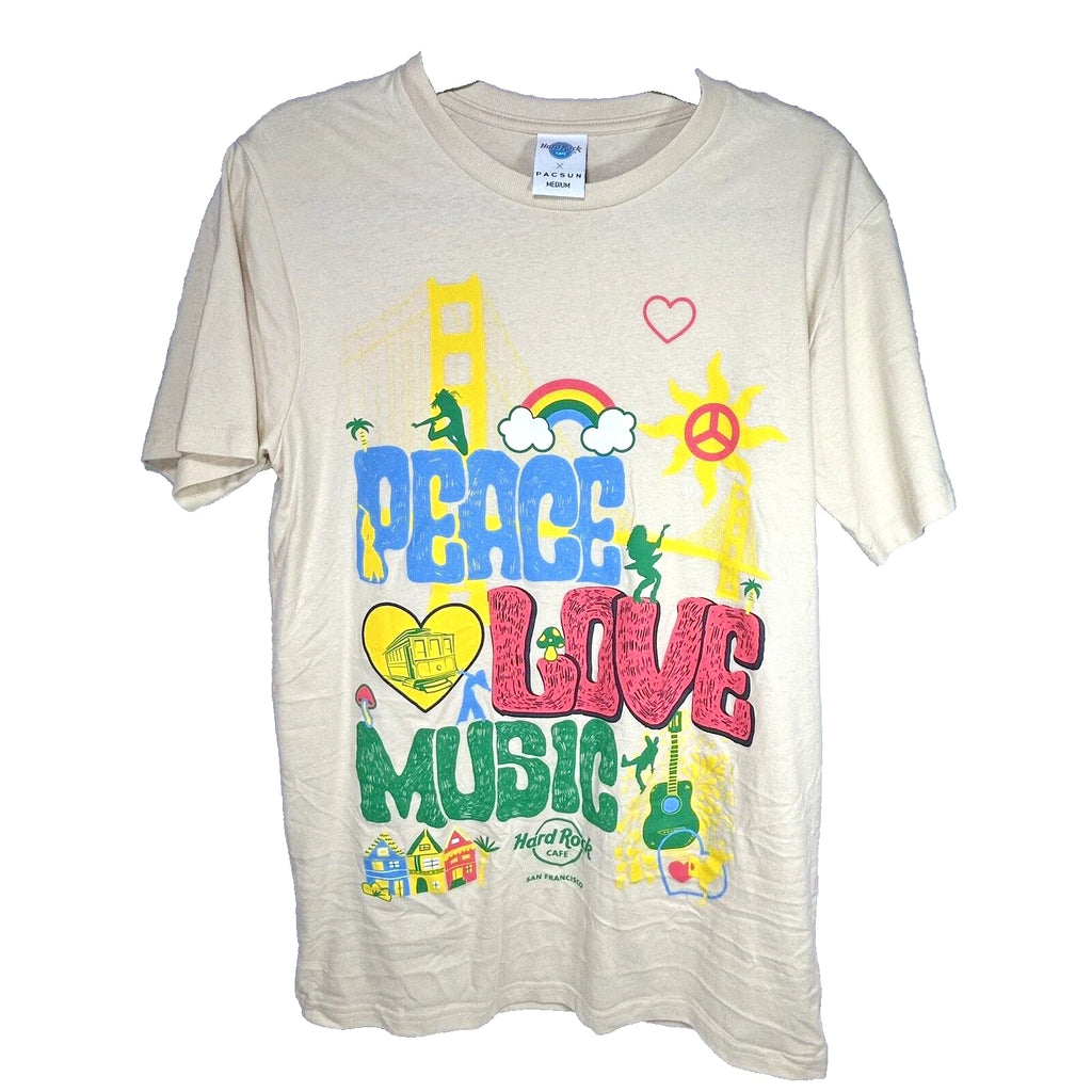 Hard Rock Cafe x Pacsun Pacific Sunwear Peace Love Music T-Shirt Men’s Sz Medium