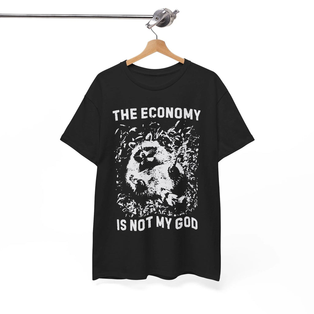 Anarchist Raccoon Economy is not my God Tee, Leftist Trash Punk Unisex Tee