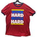 Vintage Work Hard Shirt Mens 2XL Ringer Spell Out Y2K Hustle Everyday Streetwear