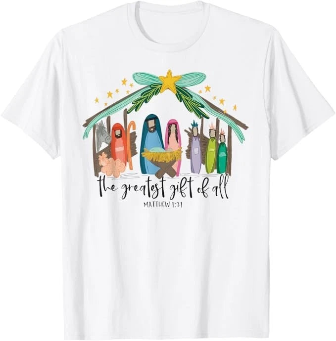 The Greatest Gift For All Christmas Nativity Jesus Christian T-Shirt