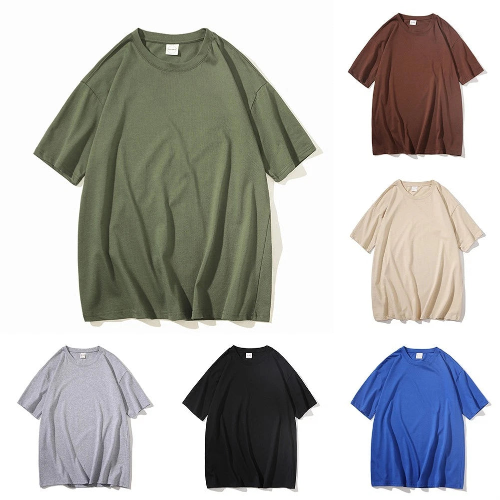 Fashionable Solid Basic T Shirts for Men and Women Summer Short Sleeve