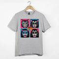 Funny HISS Cat Shirt, Glam Rock Band Cat Tee, Colorful Pop Art Cat T-Shirt